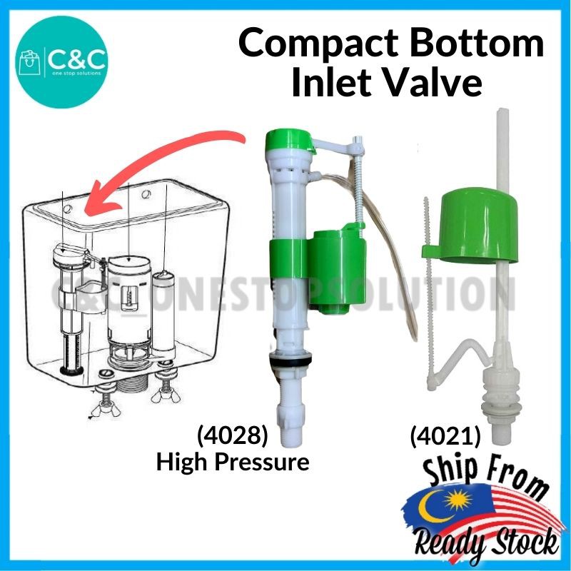 Blue/Green Adjustable Compact Bottom Inlet Valve Toilet Cistern ...