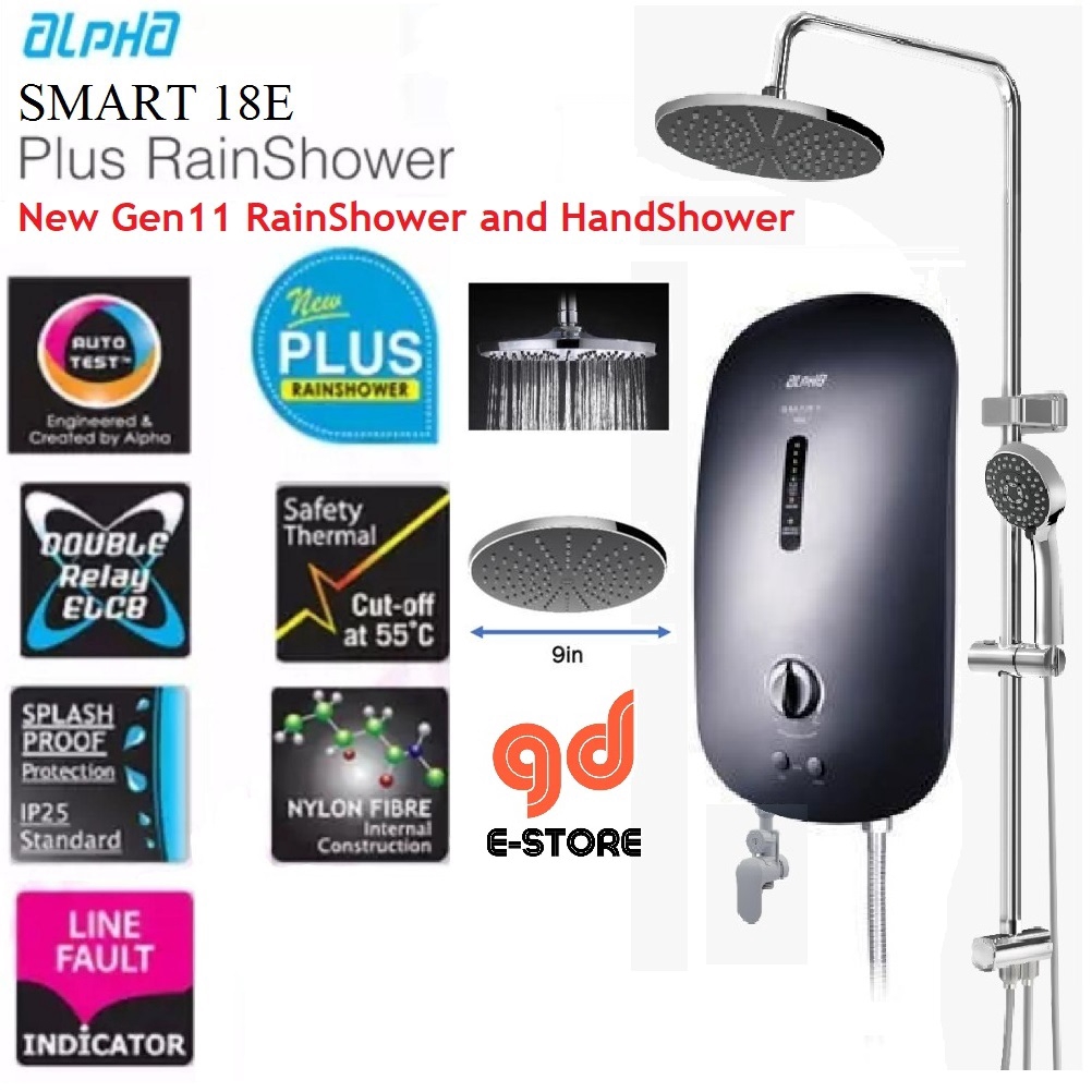 [New Upgrade Gen 11 9 Rain Shower & Hand Shower] Alpha Water Heater