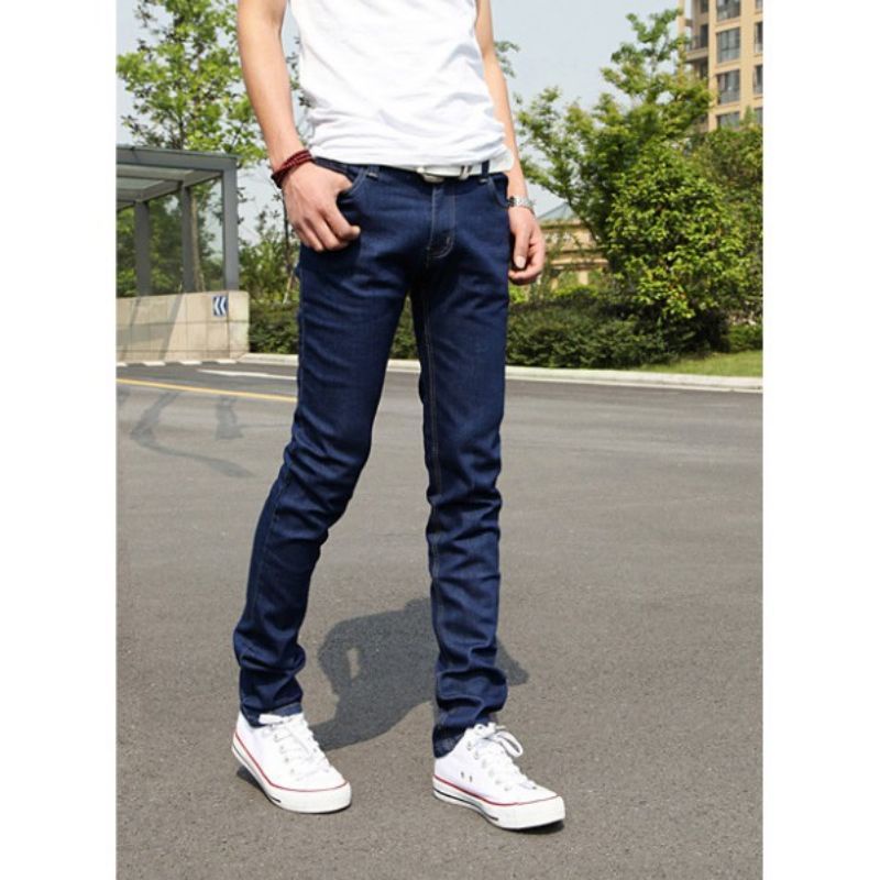 men jeans lelaki denim slim ripped fit seluar biker Kurus baju murah ...