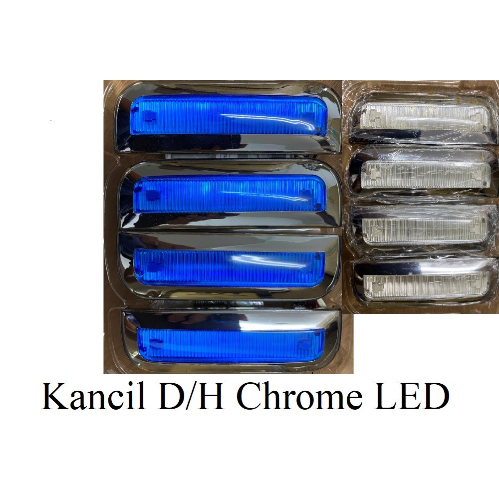 Door Handle Chrome with LED - Kancil (1 SET 4 PCS, BLUE 