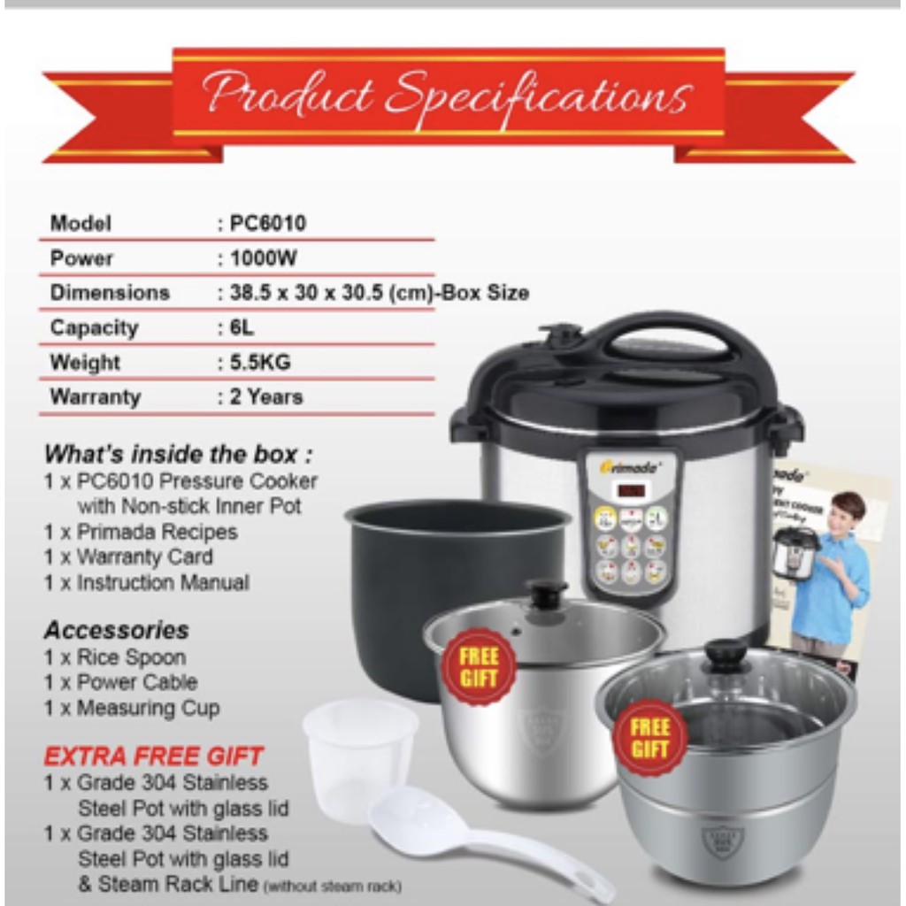 primada pressure cooker manual