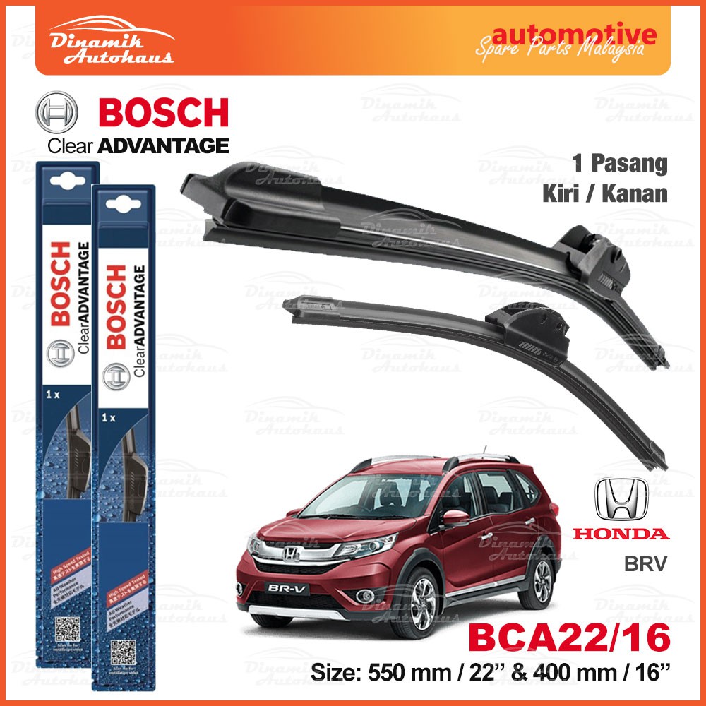 Honda Brv Car Front Windscreen Soft Wiper Blades Size 22 Inch 16 Inch Bosch Clear Advantage Wiper a2216 Shopee Malaysia