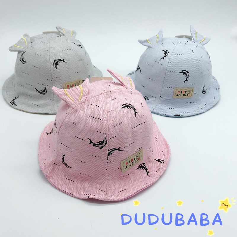 Dudubaba Autumn Boys Girls Cartoon Printed Ear Design Bucket Hats - pink bucket hat roblox