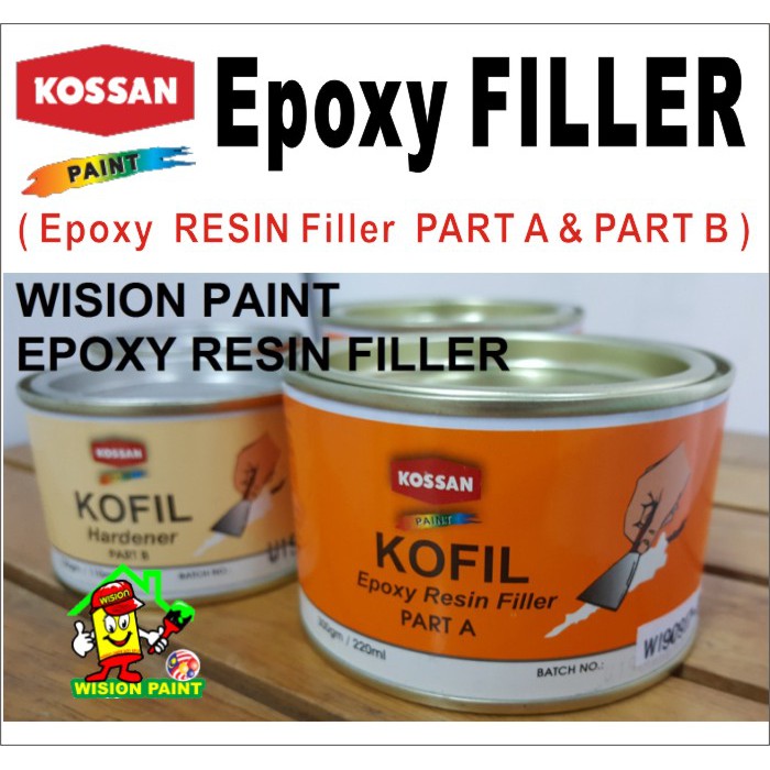EPOXY RESIN FILLER KOSSAN KOFIL ( PART A + PART B ) 420gm / epoxy
