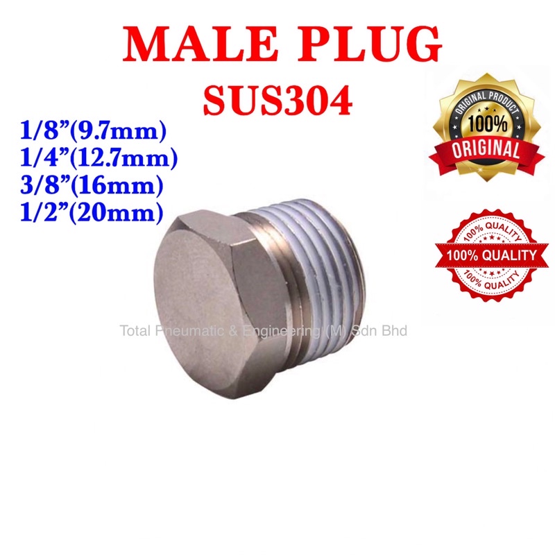 BSP Female SUS304 Stainless Hex Head Socket Pipe End Cap Plug Fittings 1/8"-2" 