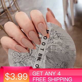 Ting 24pcs False Fake Nail French Round Oval Square Design Press On Nails Beauty Marble 2020 New Style ç¾ç² ç²ç Shopee Malaysia