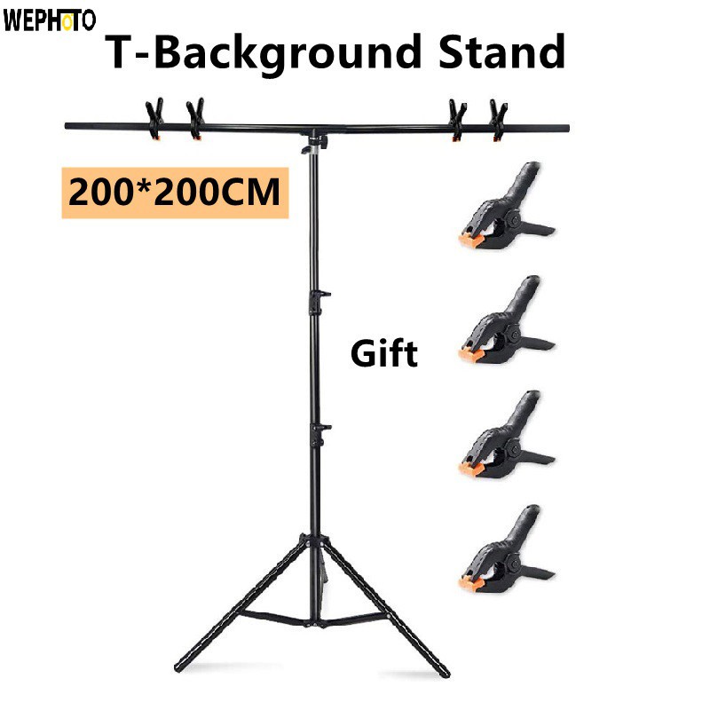 WG T-Shape Portable Background Backdrop Support Stand Kit Adjustable ...