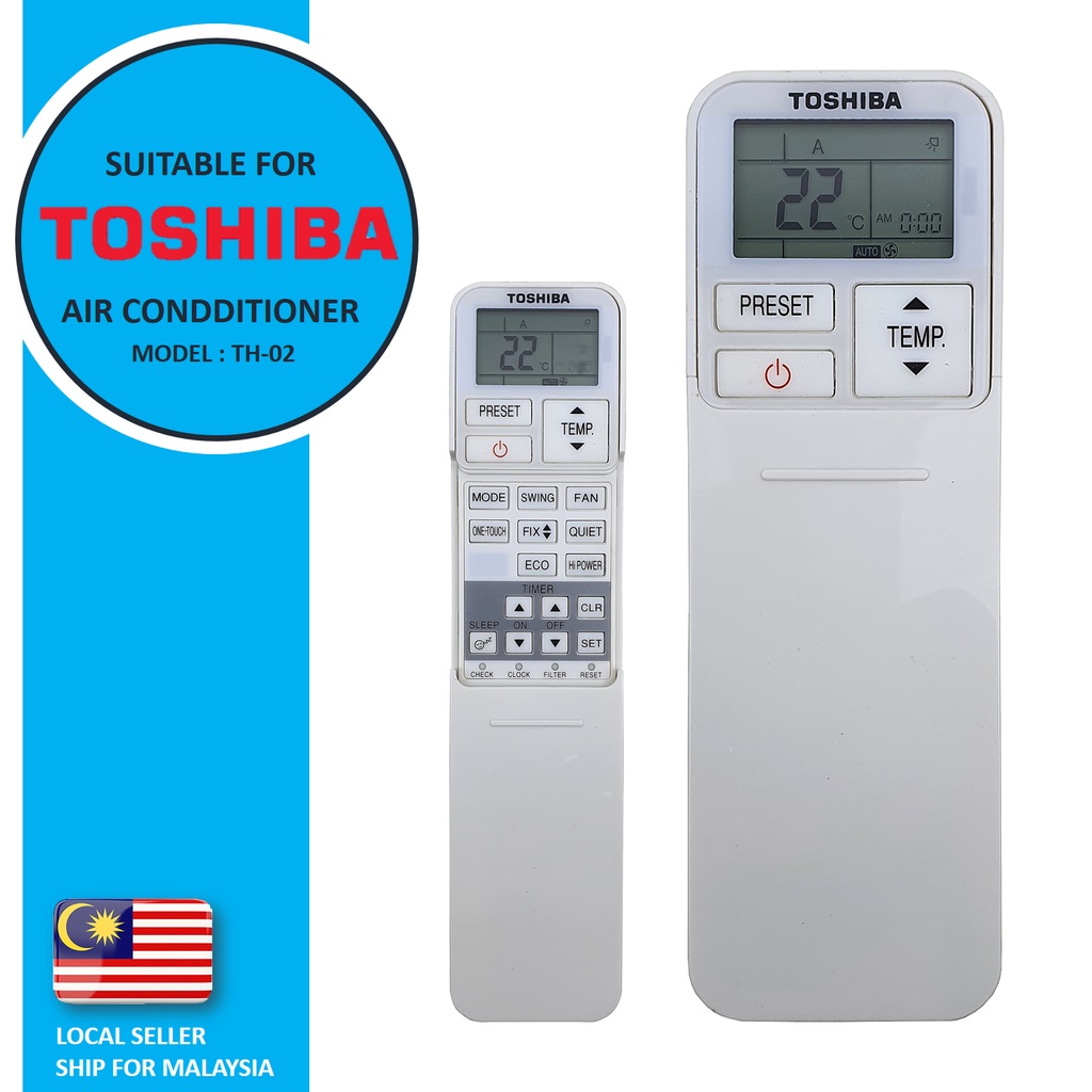 TOSHIBA AIRCOND AIR CONDITIONER REPLACEMENT REMOTE CONTROL (TH02