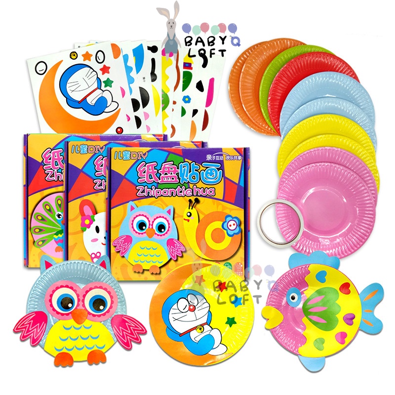 Diy paper plate art set cartoon diy plate kits per box diy paper plate 