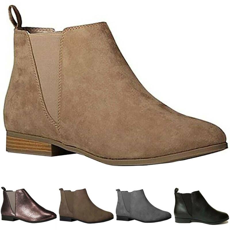 flat suede ankle boots womens