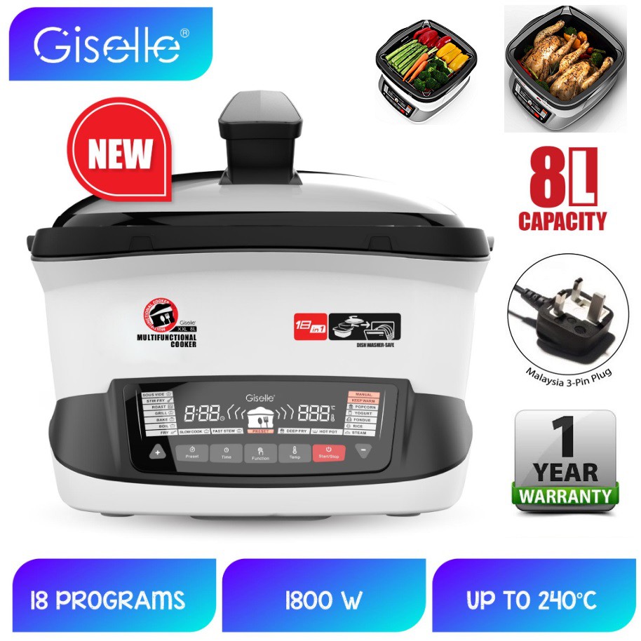 Giselle 18in1 Instant MultiFunction Cooker, Sous Vide, Roast, Grill