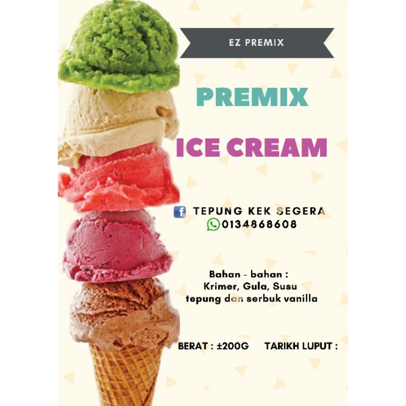 PREMIX AIS KRIM ICE CREAM | ICE CREAM PREMIX