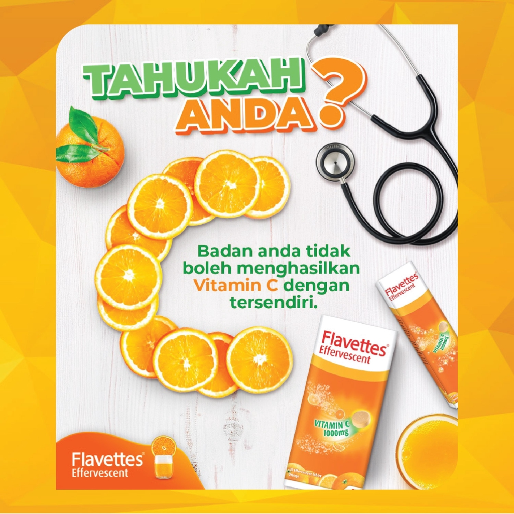 Flavettes Effervescent Glow Vitamin C 1000mg For Hair And Skin Health Orange 15 S Shopee Malaysia