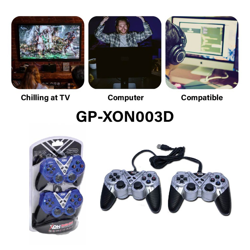 TinyTech GP-TS706D/VB Dual Vibration Gamepad / XON005D / GP-XON003D Vibration Gamepad