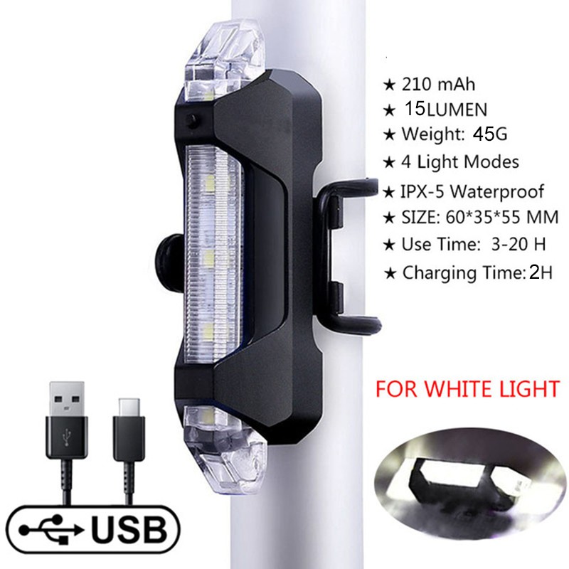 [Local Seller] USB Rechargeable LED Bicycle Taillight Waterproof Bike Cycling Warning Lamp Safety Warning Cycling Portab