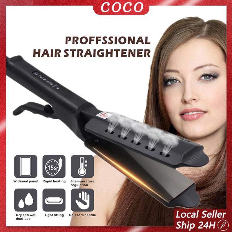 ?Local Seller?Steam Hair Straightener Four-gear Fast Warm-up Adjustment Ceramic Tourmaline Ionic Flat Iron Hair Straight