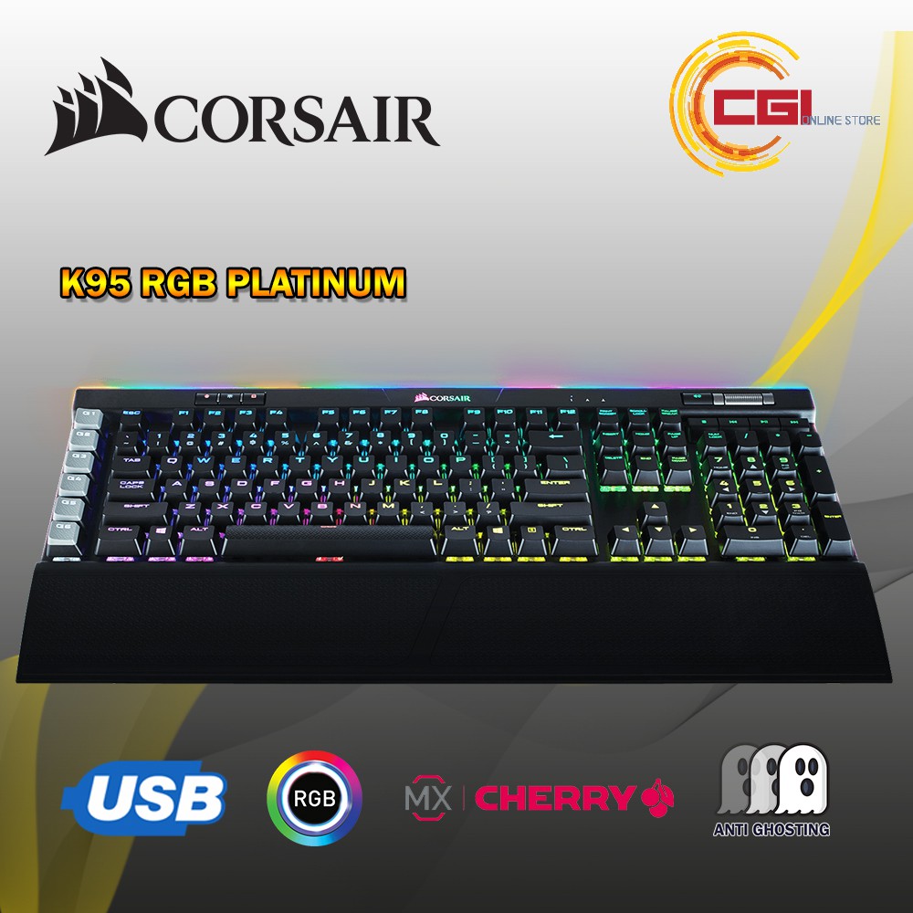 Corsair K95 Rgb Platinum Mechanical Gaming Keyboard Black Cherry Mx Speed Ch 9127014 Na Shopee Malaysia