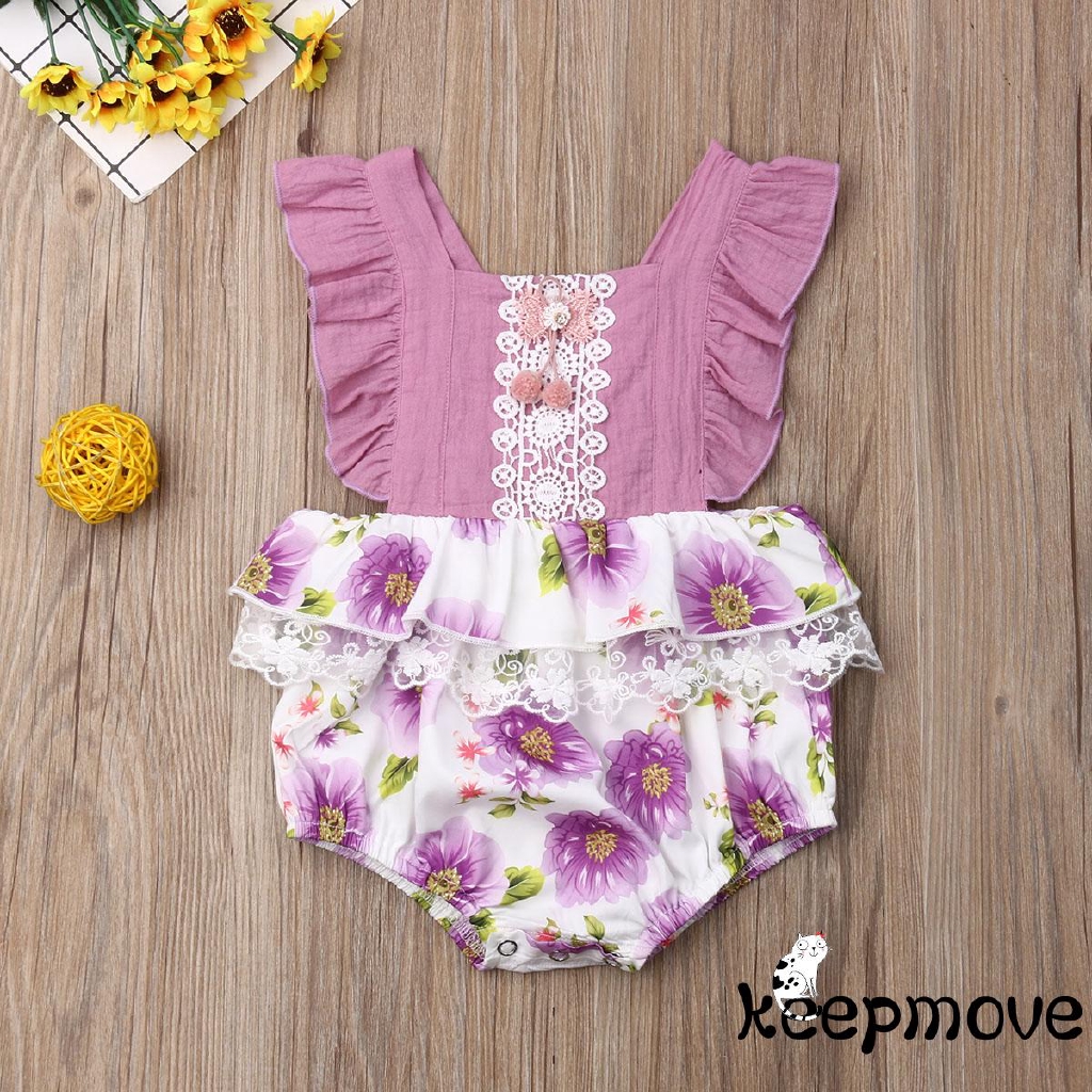 purple romper baby girl