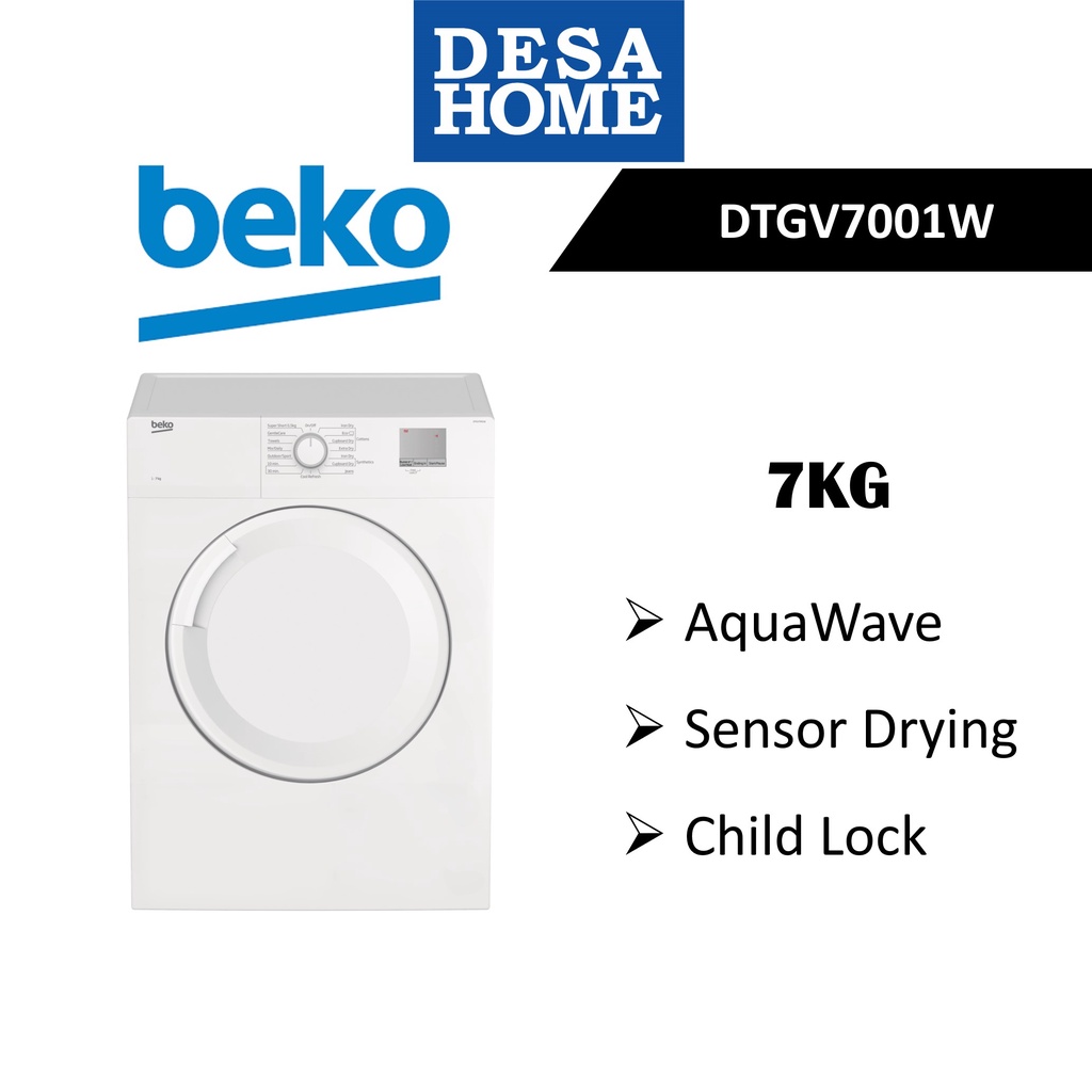 [FREE DELIVERY WITHIN KL] BEKO DTGV7001W  7KG AIR VENTED TUMBLE DRYER