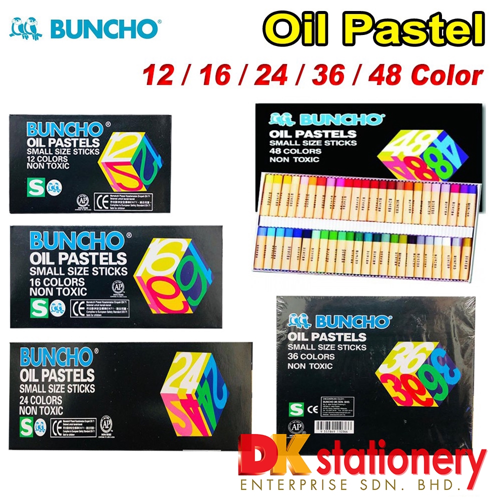 Buncho Oil Pastel / Pastels / Crayon color / Warna Krayon 12c 16c 24c 36c 48c Shopee Malaysia
