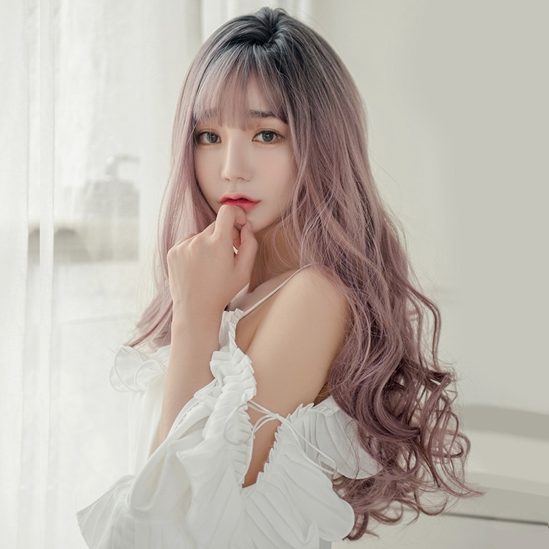 Wig Female Long Curly Hair Big Wave Fluffy Natural Round Face Wig