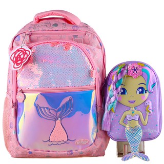 Australian smiggle pink purple Mermaid schoolbag pencil box gift set ...