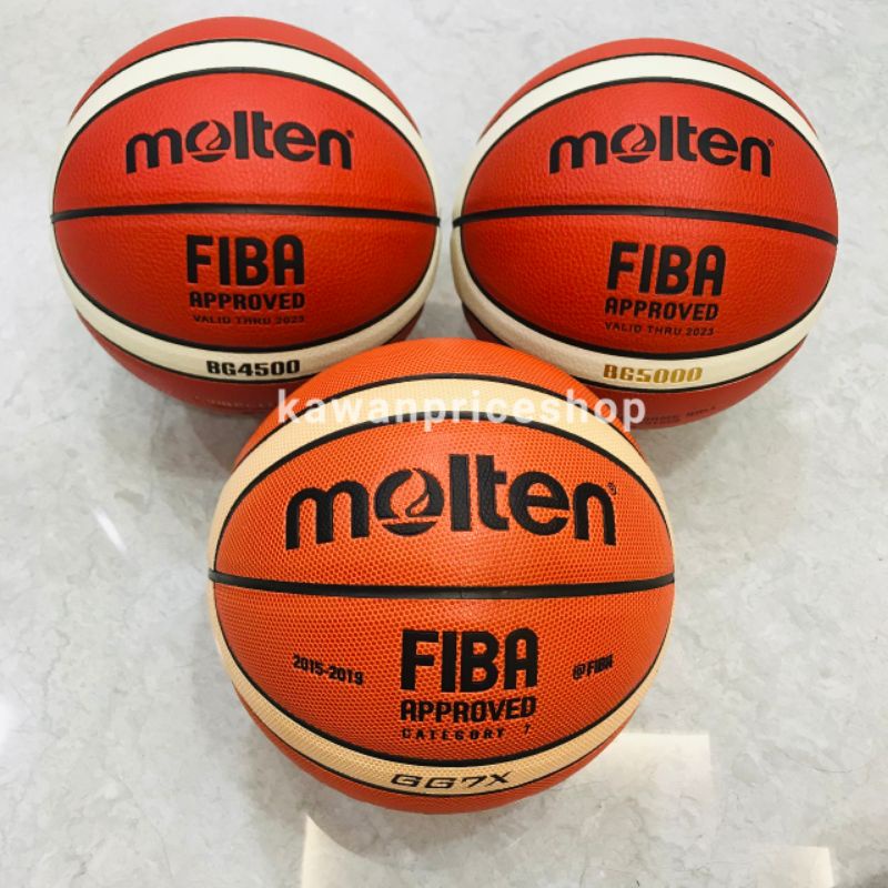 (Ready Stock)Molten Basketball GG7X BG4500 BG5000 Size 7 Bola keranjang PU material ball Free Pump