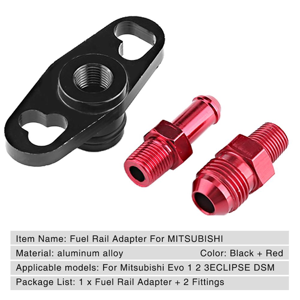 Fuel Rail Pressure Regulator Adapter for Toyota Nissan Black & Red 