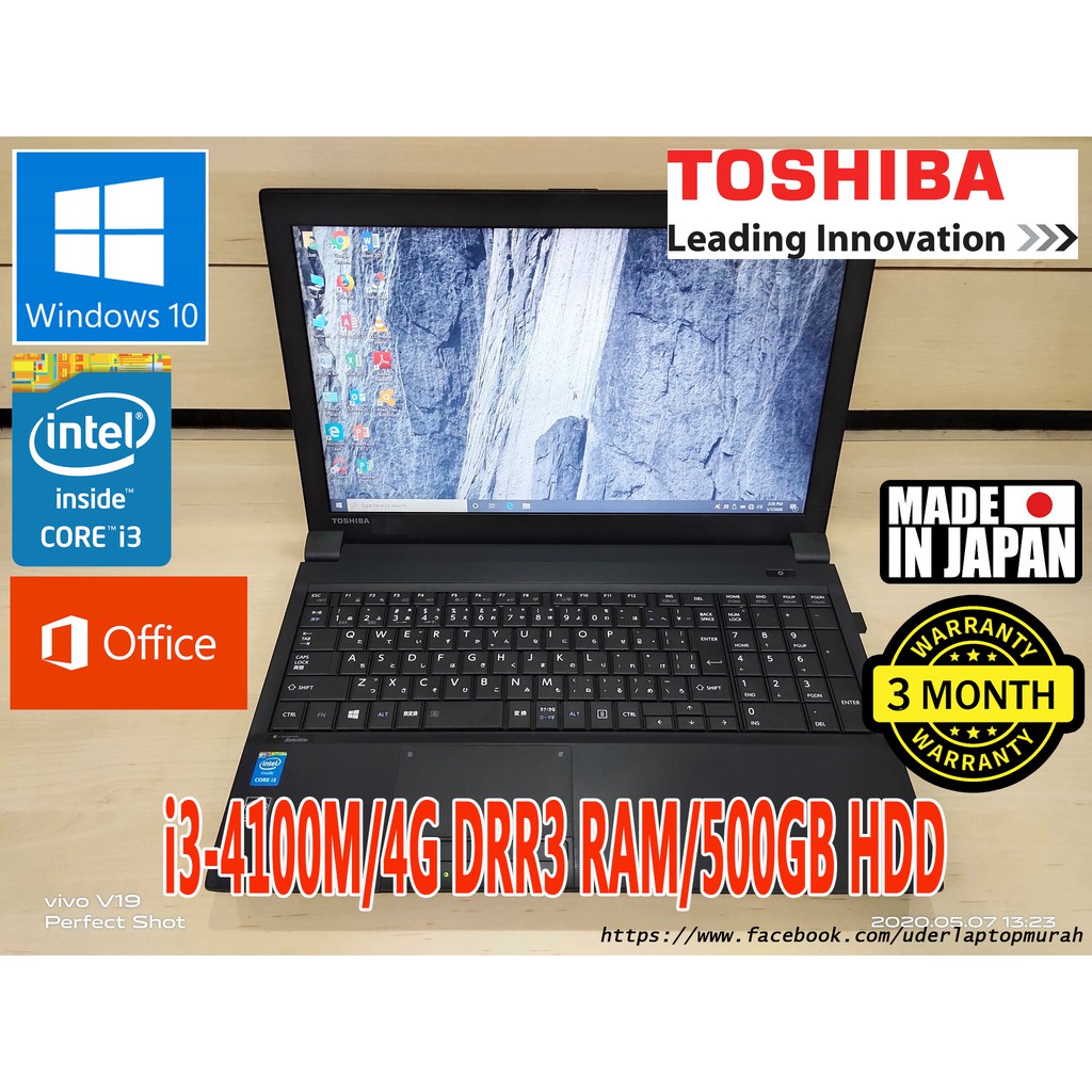 TOSHIBA Dynabook Satellite B554/M i3 240GB SSD (Recon/Refurbished