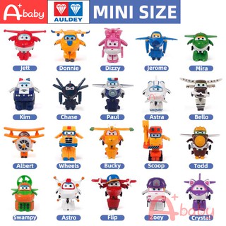 [A+baby]Kids MINI Super Wings Original Auldey Toys Action Figure Robot Transformation Jett Dizzy Kids Birthday Gift