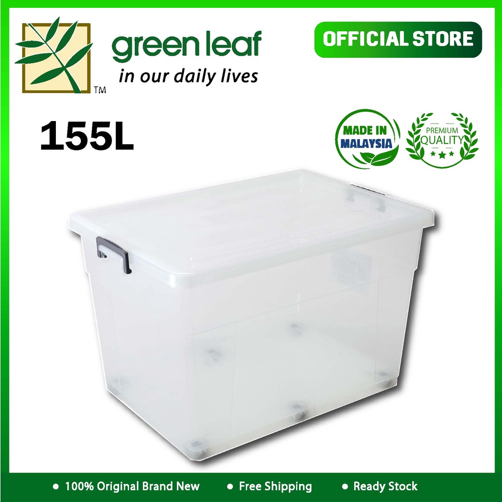 Greenleaf Kotak Simpanan Siri Lutsinar,Transparent Series Storage Box 155L With 6 Wheels  (78.5cm x 