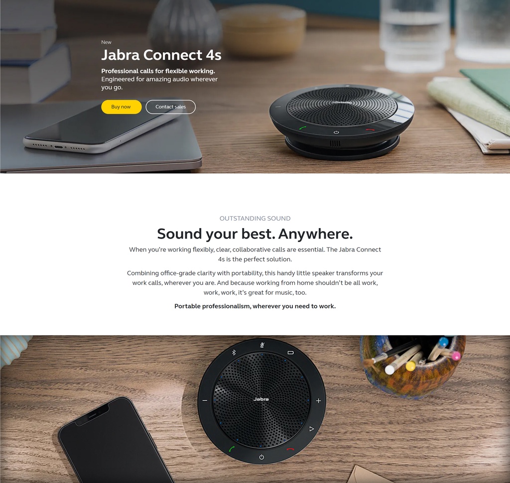 Jabra Speakerphone 4S Portable Wireless Ren Ecosystem. Connect Bluetooth