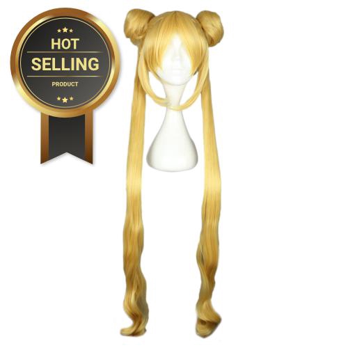 2 Ponytails Double Bun Hair Anime Cosplay For Sailor Moon Tsukino Usagi