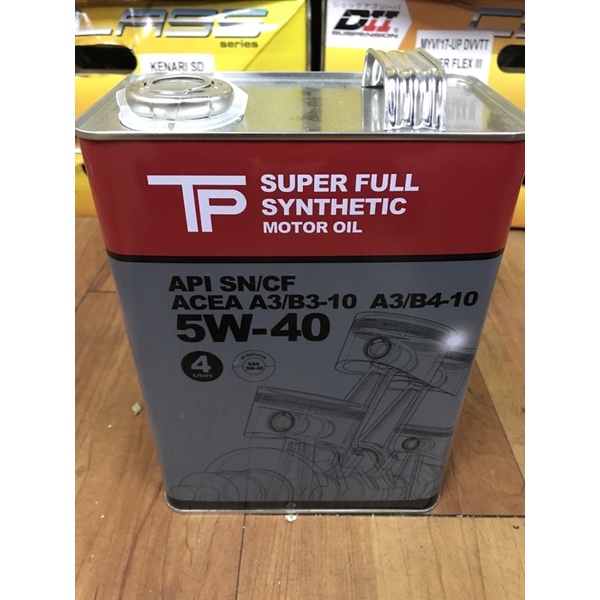 TP Motor Oil Super Full Synthetic 5w-40 API SN/CF 4L Tin