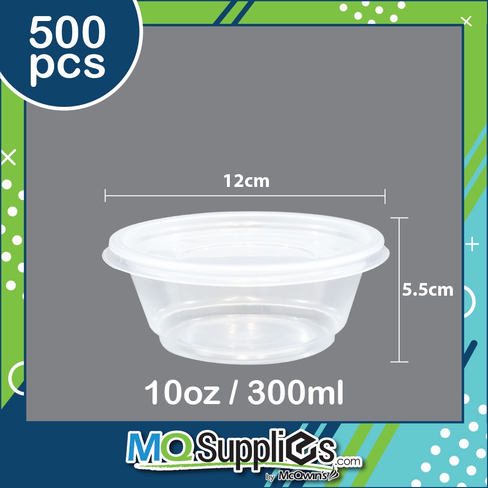 500pc Disposable Plastic Food Containers [Cendol/Dessert] 10oz/300ml ...