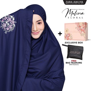 Image of Zara Awliya - Telekung Meliora Floral Poket with Emboidery [Free Box + Bag Telekung]