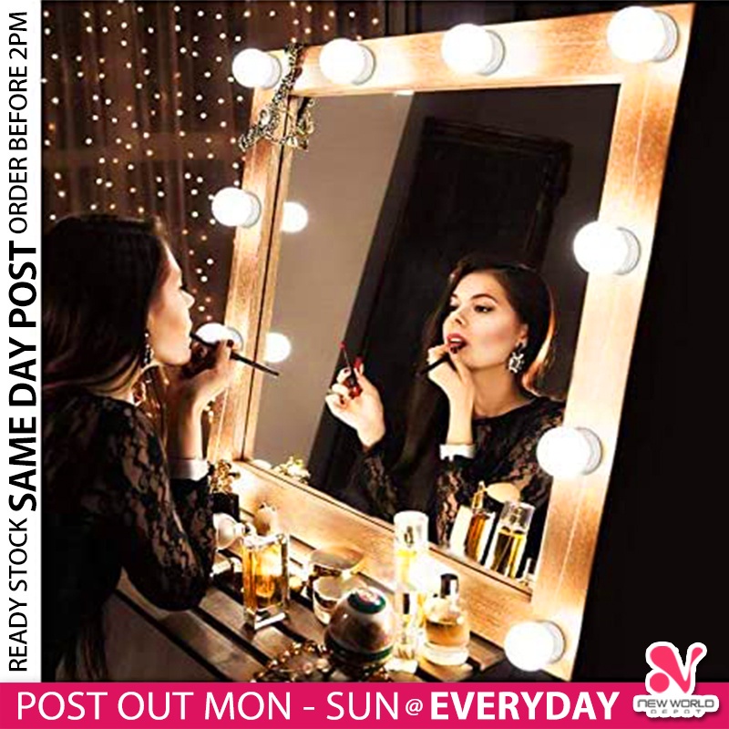 《 》 Hollywood Style Light LED Bulb Makeup Mirror 3 Mode USB Plug Desktop Vanity 10 Lampu Cermin Solek 化妆灯泡