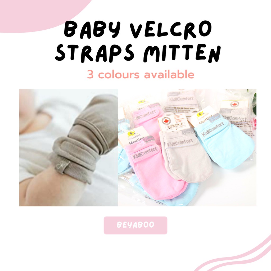 Buy Readystock 0 3m Baby Gloves Mittens With Velcro Straps Seetracker Malaysia