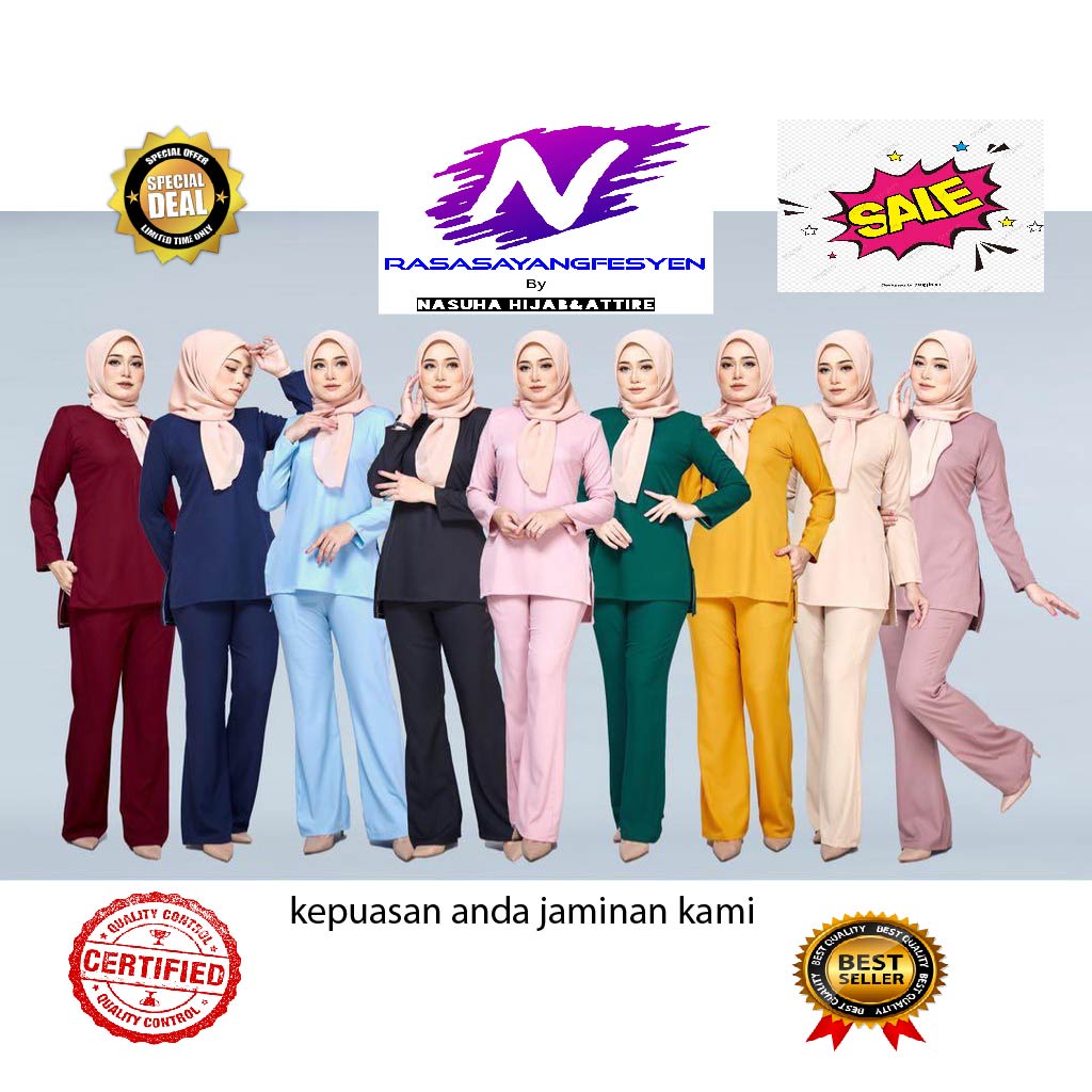 Anna Suit Muslimah Office Wear, FIT CUTTING, BAJU SUIT MUSLIMAH,SET ...
