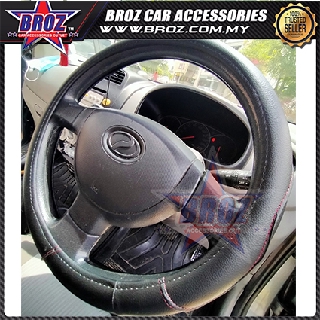 Broz 100% Leather Perodua Easy Grip Anti Slip Stylish 