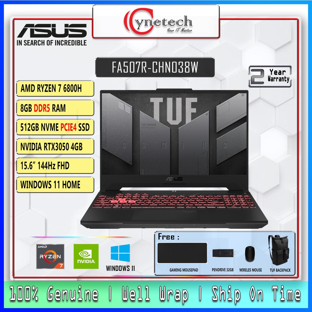 [NEW] ASUS TUF Gaming A15 FA507R-CHN038W[R7-6800H/8GB DDR5 RAM /512GB ...