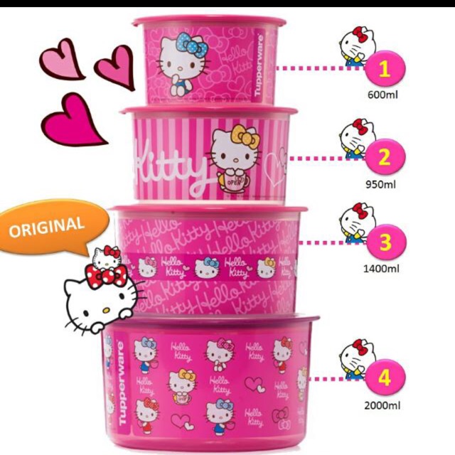 Tupperware hello kitty one touch set limited | Shopee Malaysia