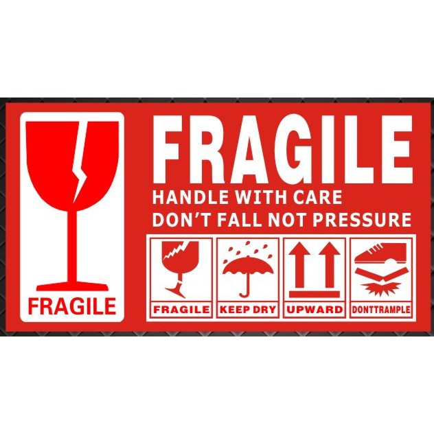 Ready Stock Fragile Sticker Warning For Courier Packaging Bag Shopee Malaysia