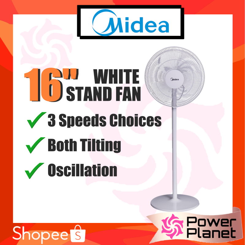 Midea 16 Stand Fan Mf 16fs18c Bk Or Wt White Black Mf16fs18c Or 16 Stand Fan Mf 16fs10n Black Mf 16fs10ns Shopee Malaysia