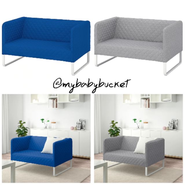 Ikea 2 Seat Sofa Blue Grey Knopparp Shopee Malaysia