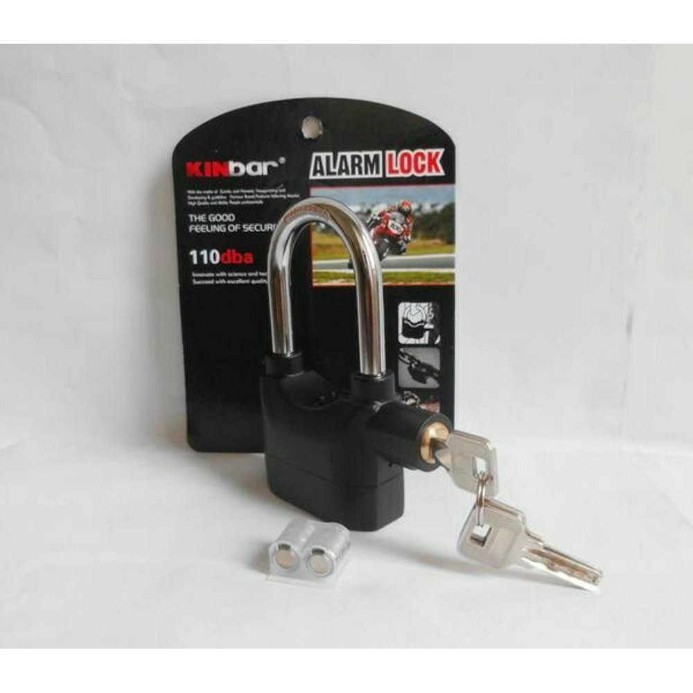 Kunci Mangga Dengan Alarm Genuine Kinbar Siren Alarm Padlock Pad Lock 110db Anti Theft Security Long Shopee Malaysia