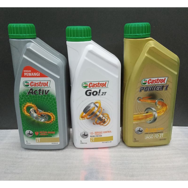 2T CASTROL ~ ACTIV ~ POWER 1 ~ GO! 1LITER ~JASO FB-FC-FD 100% Original 2T