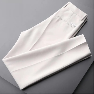 🔥Ready Stock Men's Pants Slim Fit Korean Trousers Business Casual Ankle Pant Office Student School Wear White Khaki Slacks Seluar lelaki