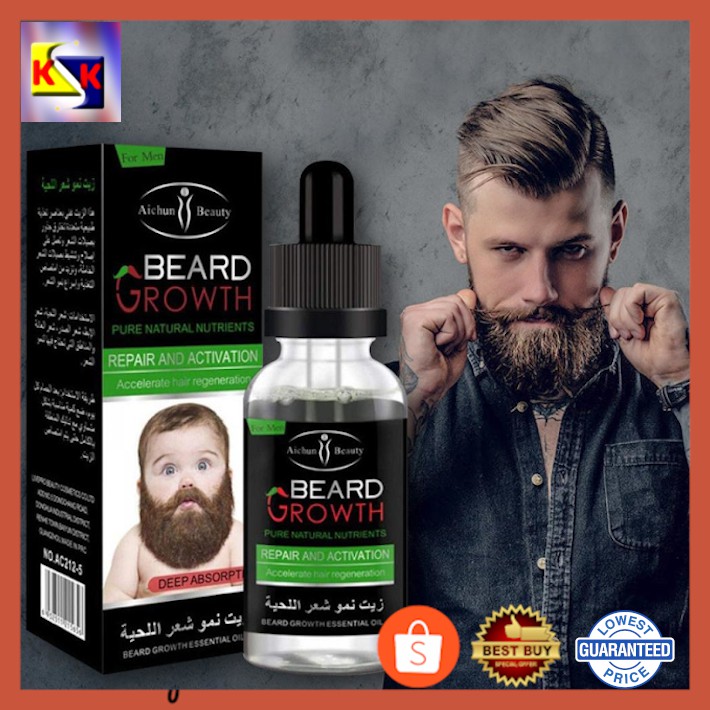 Aichun Beauty Beard Oil Mustache Hair Growth Pure Natural Nutrients 30ml Shopee Malaysia