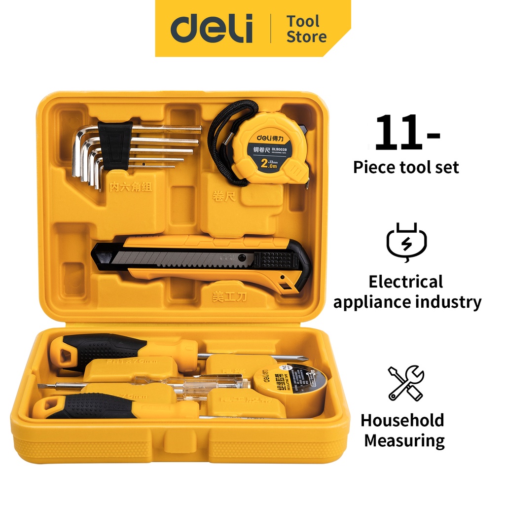 Deli Tools Household Tool Set 11PCS/SET EDL1011J Shopee Malaysia